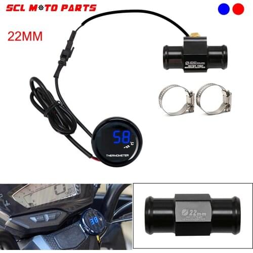 ALconstar-Racing Motorcycle 22mm Sensor Water Temp Adapter + KOSO Water Temperature Mini Meter Universal 2 Colors