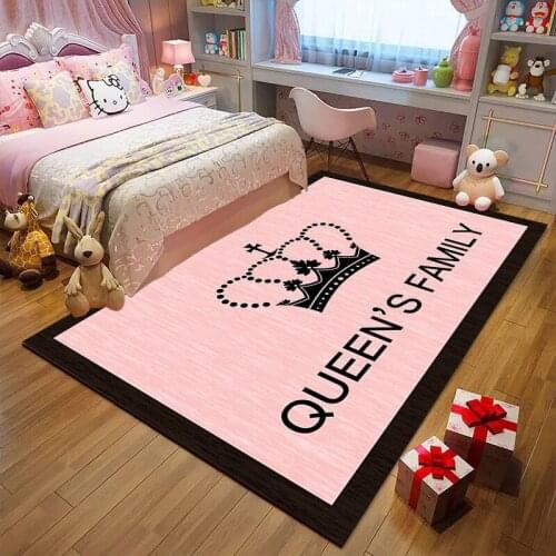 Cartoon 3D Printing Large Carpets For Living Room Bedroom decor carpet Kids Play Area Rugs Child Crawl Mats Pink Girl Room Rug