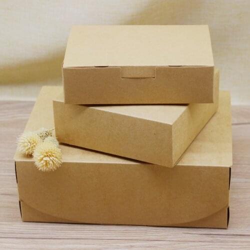 20pcs DIY Mutli size large paper gifts boxes candy wedding cake Package kraft home party suppiles box package