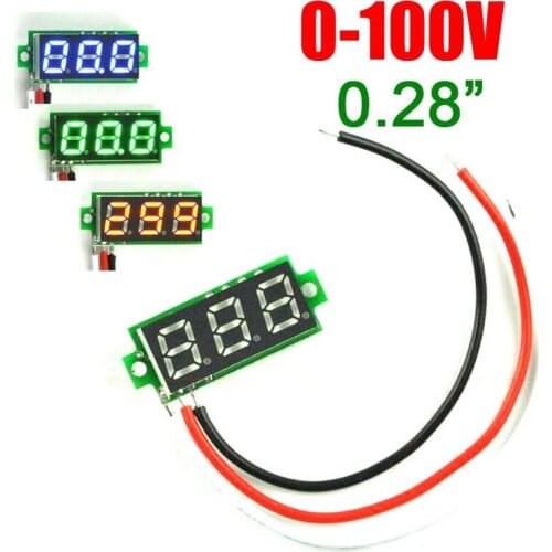 0.28 inch Digital LED Mini Display Module DC 0-100V Voltmeter Voltage Tester Panel Meter Gauge for 5v 12v Motorcycle Car