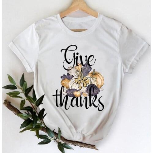Clothing Pumpkin Fashion Season Female Graphic Tees 90s Top Print T-Shirt Women Autumn Fall Thanksgiving Halloween Tshirt T