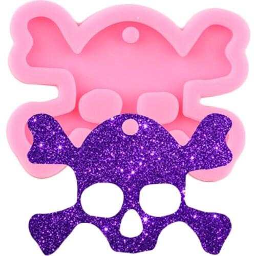 Glossy Halloween Skull Silicone Mold Jewelry Making Epoxy Resin Molds DIY Craft Keychain Mould Fondant Cake Decorating Tools