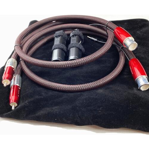 Pair Audiophile HiFi Auido FIRE Analog RCA To XLR Male / Female Interconnect Cable with Carbon Fiber 72V DBS