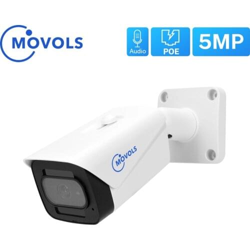 MOVOLS 5MP POE IP Camera Audio SONY IMX335 Onvif Infrared Night Vision Security Camera Waterproof P2P Surveillance CCTV Camera