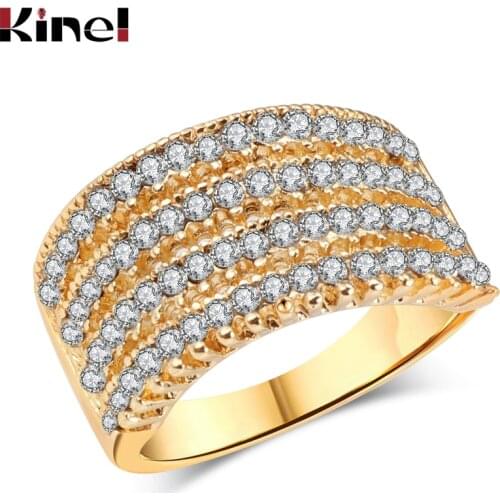 Kinel Free Shipping Vintage Crystal Rings For Women Silver Plated Retro Look 4 Row Austrian Crystal Engagement Ring