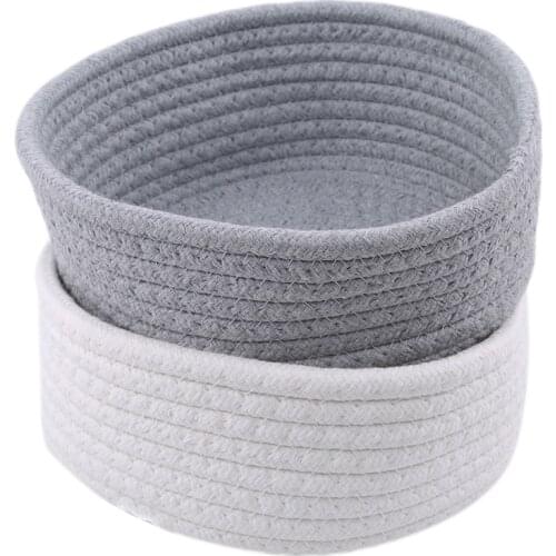 Key Cosmetics Coffee Table Storage Basket New Bedside Tabletop Snacks Debris Basket Storage Basket Round Small Hand-Woven Basket