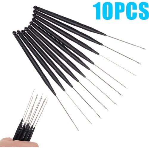 10pcs 165mm Length Crochet Hook Needle Plastic Handle For Hair/Micro Braid Needle Dread Lock Maintaining