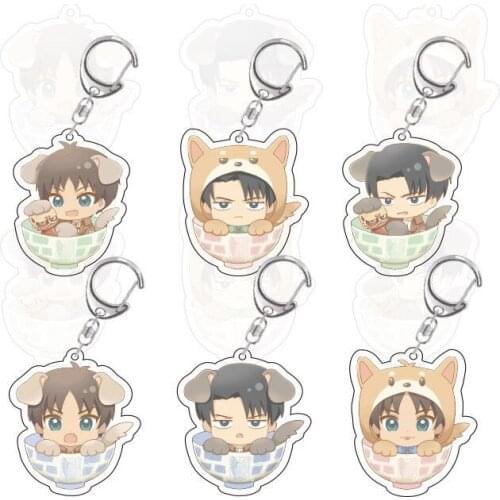Cute Doggy Edition Keychain Anime Attack on Titan Peripheral Acrylic Bag Gift Pendant