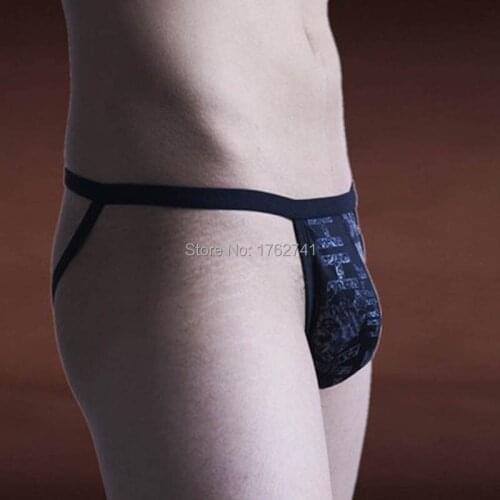 Mens Thongs and G Strings Sexy Low Rise Tanga Sexy Men Underwear Pouch Panties Jockstrap Men Cueca Mens Bikini