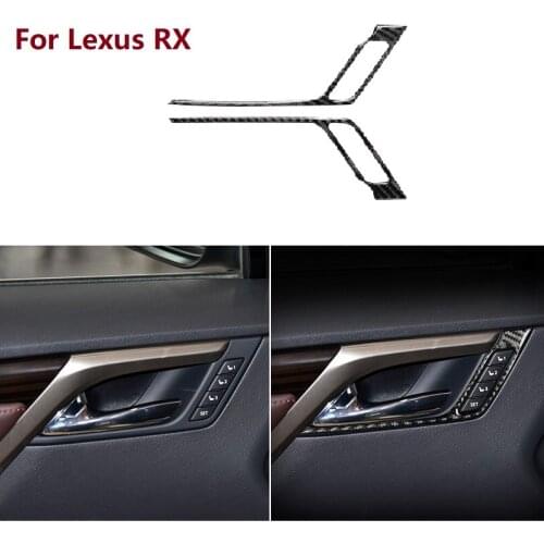 Carbon Fiber Car Interior Front Door Handle Cover Trim Fit For Lexus RX300 270 200T 450H 2014-2019