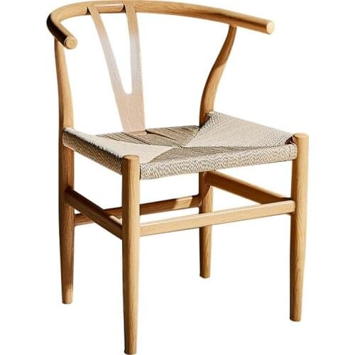 New Chinese Tea Chair Retro Leisure Dining Chair Taishi Chair Imitation Wood Wrought Iron Backrest Home Y-shaped Woven Chair