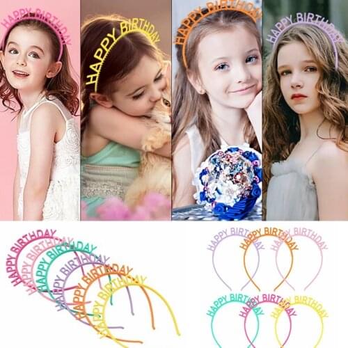 1pcs Birthday Headbands Happy Birthday Party Hair Hoop Girl Tiara Birthday Crown Party Decoration Supplies Kids Adults Headwear