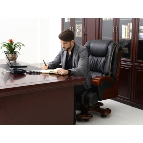 Wood boss leather office reclining massage chair lift chair home computer chair