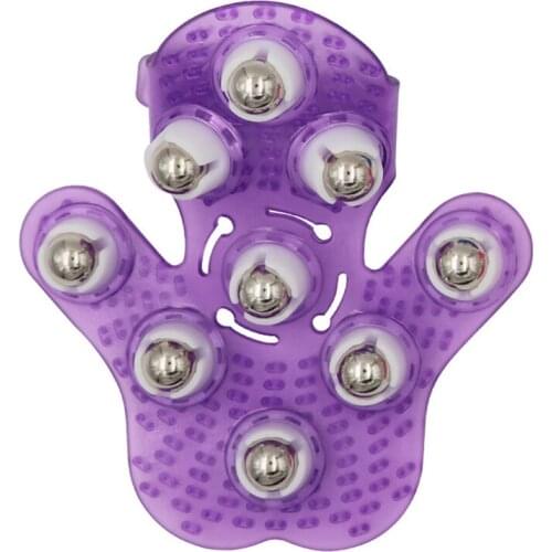 Roller 9 Balls Body Massage Glove Muscle Pain Relief Relax Massager For Neck Back Shoulder Health Care 16.5x15x4cm EK-New