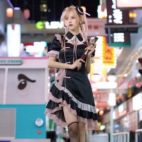 Chinese Dress Woman Black Lolita Qipao Cosplay Cheongsam Dresses Cheongsam Dress Traditional Qipao Lolita Clothes Oriental Dress