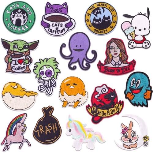 Prajna Cute Cartoon Elements Embroidery Patch Iron On Patches On Clothes Embroidered Patches For Clothing Stickers Applique DIY