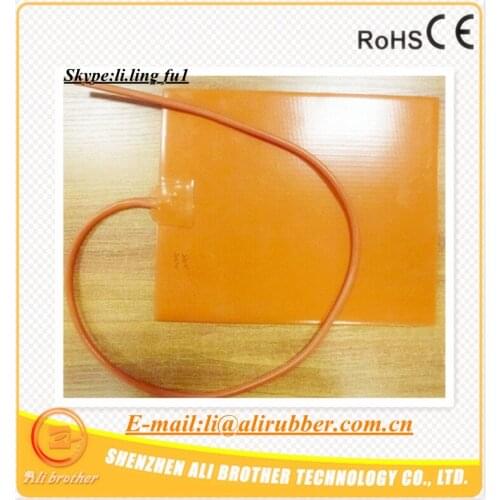 Silicone Rubber Heater 220v 800w 450*800*1.5mm adhesive 1side Dual 100k thermistor 1000mm lead wire come out from short side