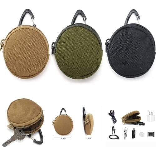 Tactical EDC Pouch Key Wallet Holder Men Coin Purses Pouch Military Bag Keychain Zipper Pocket with Hook Waist Belt Outdoor Bag