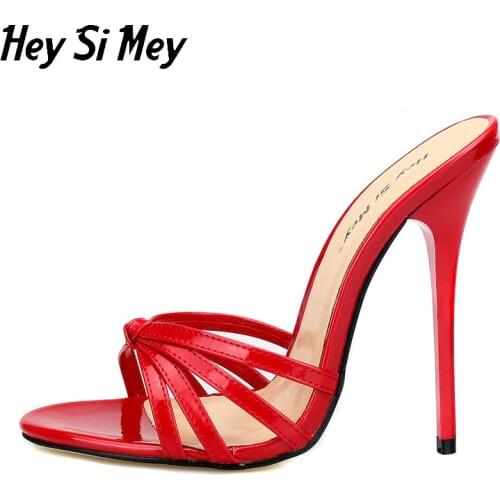 Slippers 2021 High heeled Sandals drag queen Size 40-50 Shoes High Quality Women Men Shoes Super Light High-heeled 13cm High
