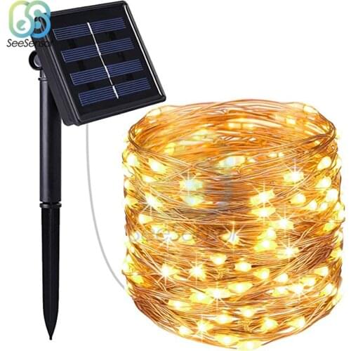 10m LED Outdoor Solar Lamp 100 LEDs String Lights Fairy Holiday Christmas Party Garland Solar Garden Waterproof Lights