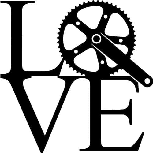 12X12CM BIKE LOVE Amateur Originality Car Sticker Black/Silver Vinyl Decal Car-styling S8-0599