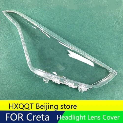 2 pieces Headlight Headlamp Clear Lens Shell Cover Left & Right For HYUNDAI Creta ix25 GC 2014-2018