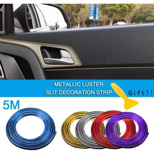 5M Perfect Car Styling Strips Trim Universal Flexible Interior Door Fascia Dashboard Moulding Trim Scratch Protector Decorative