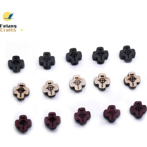 50pcs Square Wood Cross Pendants Wooden Crosses Wooden beads Wood Cross Necklace/Bracelet/Earring pendant