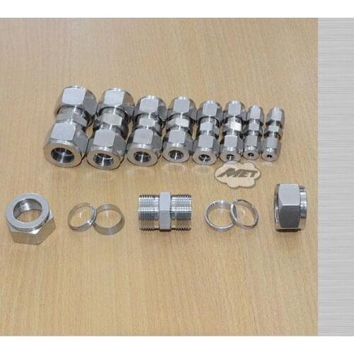 6.35mm 1/4" Equal Straight Compression Coupler Pipe Fitting Double Ferrule NEW