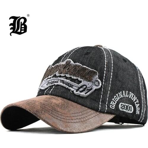 [FLB] New MenS Cap Denim Baseball Caps For Men Streetwear Women Dad Hat Snapback Embroidery Casual Casquette Hip Hop Cap F358