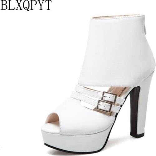 BLXQPYT Summer Style Sandals Women fashion Big Size 34-50 Open toe Cool boots High Heels Pumps wedding Party shoes woman 3353