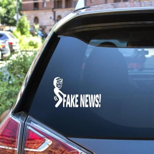 Black/Silver Creative Car Sticker Fake News Text Vinyl Decal Waterproof Removable Bumper Car Decals S018