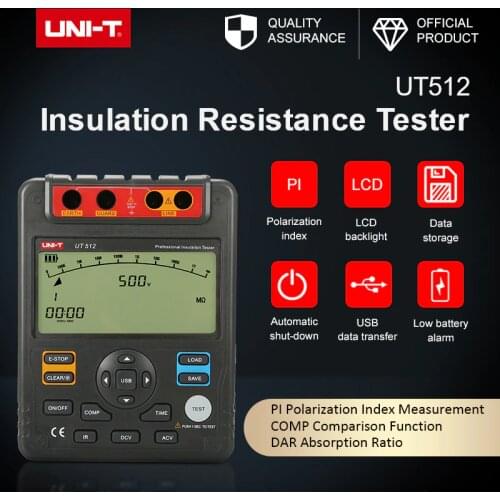 Digital Insulation Resistance Tester UT512 500V--2500V megger earth ground Resistance meter Ohm meter tester DC/AC