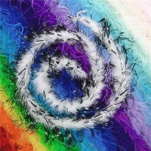 2Meters White Black Ostrich Feather Boa Fringe Trim Decoration Apparel Strip Shawl DIY Holiday Feathers for Crafts Plumes Decor