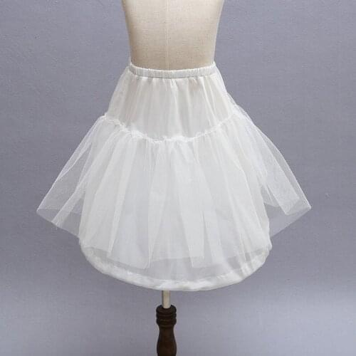 2018 Hot Sell 1 Hoop Petticoat For Children Crinoline Slip Underskirt For Wedding Dress Two Layers