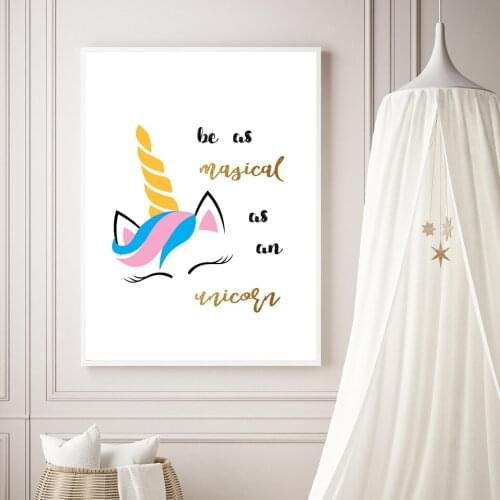 Prints Dreamcatcher Unicorn Posters Baby Kid Canvas Painting Nordic Girl Wall Picture for Room Decorative Home DecorNursery Art