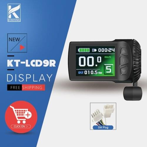 KT Display LCD9R Electric Bike Intelligent Control Panel 24V36V48V For Kunteng Electric Bicycle Kit With Thumb Throttle