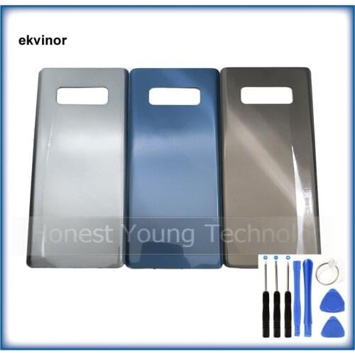 Ekvinor Original New For Samsung GALAXY Note 8 Battery Cover Back Glass Cover Rear Door Housing With LOGO With Sticker and Tools