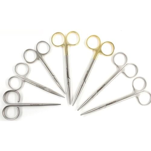 Friends of the group gold handle blunt scissors tissue scissors stainless steel nose beauty plastic tools peeling scissors bendi