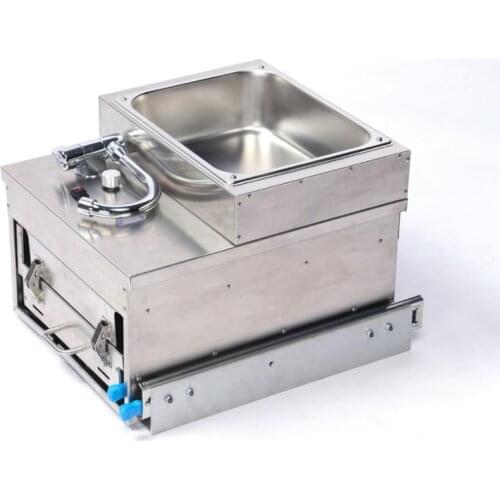 Boat Caravan RV Stainless Steel 1 Burner Pull Type Gas Stove With Integrated Sink and Faucet 480*400*315mm GR-C006