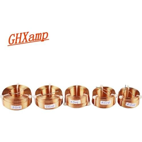 GHXAMP 1.0MM Inductance Coil Crossover 0.3mH 0.5mH 0.7mH 1.5mH 2.1mH 4N Oxygen Free Copper Frequency Divider Hollow Inductor 1PC