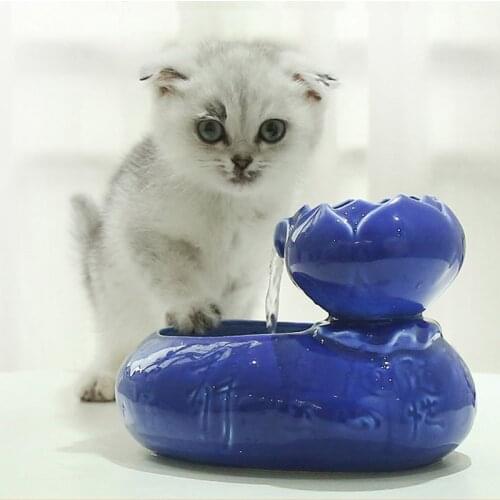 Ceramic Cat Fountain Pet Drinking Porcelain Cats Water Fountain Pet Feeder Dogs Drinker Auto Water Dispenser Dog Bowl Drinkers