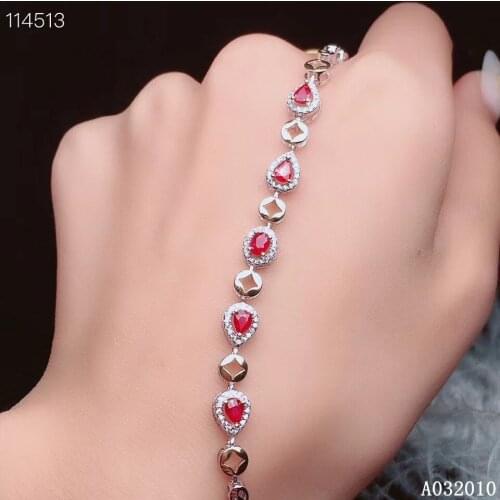 KJJEAXCMY fine jewelry 925 sterling silver inlaid natural ruby bracelet classic girl new hand bracelet support test