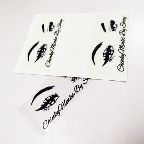 Logo Custom Lash Box Stickers Personalise Transparent Decal Label Shiny Finish Adhesive 300pcs