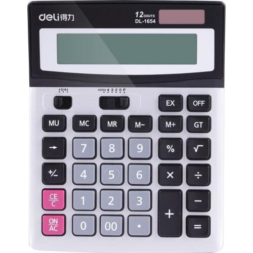 Deli 1654 Solar and Battery Double Power Multi Function Calculator