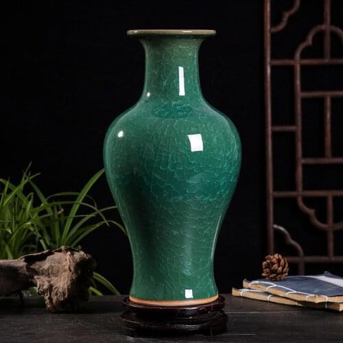 2021 New Jingdezhen Jade Screen TV Cabinet Porcelain Chinese Antique Decoration Home Office Vase