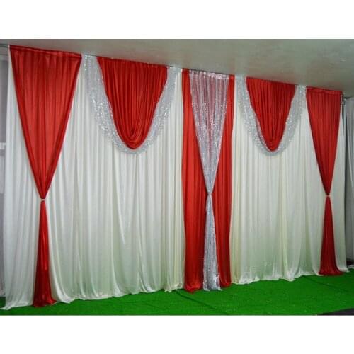 New Design Sequin Swags Ice Silk Wedding Backdrop Curtain Event Party Celebration Fabric Stage Background Drapes Wall Decoration