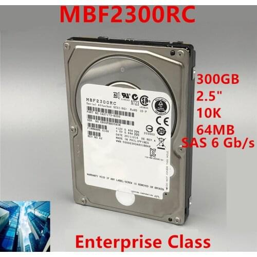 New HDD For Toshiba Brand 300GB 2.5" SAS 6 Gb/s 64MB 10K For Internal HDD For Enterprise Class HDD For MBF2300RC