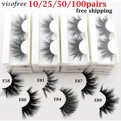 Wholesale 25mm Lashes Makeup Eyelashes 3D Mink Lashes Fluffy Soft Volume Natural long Cross False Eyelashes Eye Lashes Reusable