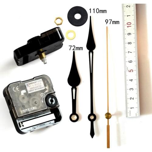 Ostar F333 Quartz Clock Movement DIY Wall Clock Accessory Kits with 16# black hands and nuts